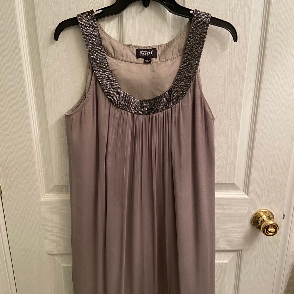 Silver Beaded Formal Dress